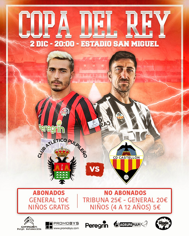 Cartel Atlético Pulpileño vs CD Castellón Copa del Rey 02-12-21